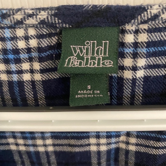 WILD FABLE Dark Blue Mini Dress with White Plaid Pattern and Buttons Size S - Picture 2 of 10